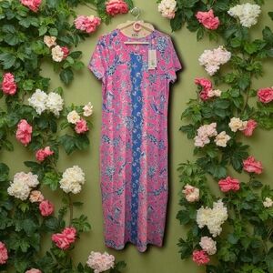 Lilly Pulitzer Pink and Blue Floral Maxi Dress